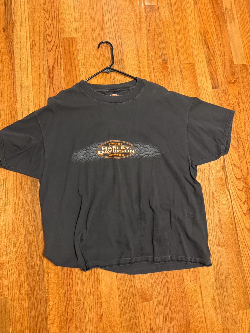 Harley-Davidson Black Short Sleeve Tee with Orange Logo